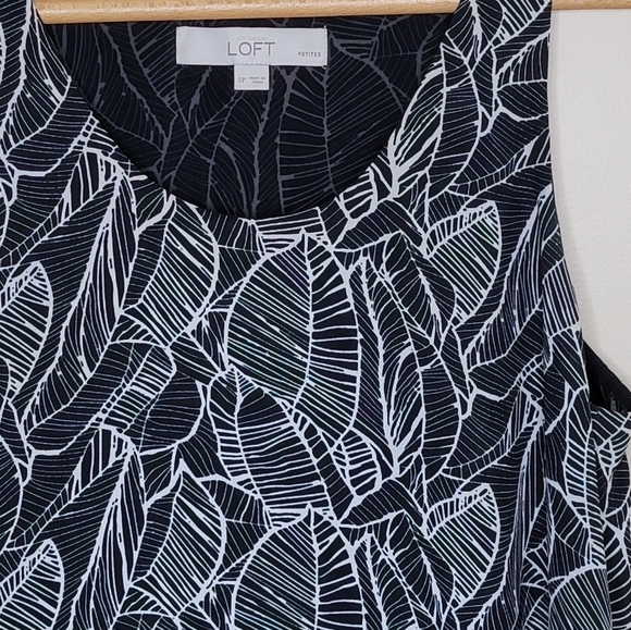 Loft | Petite Layered Leaf Print Tank Blouse - Picture 2 of 4